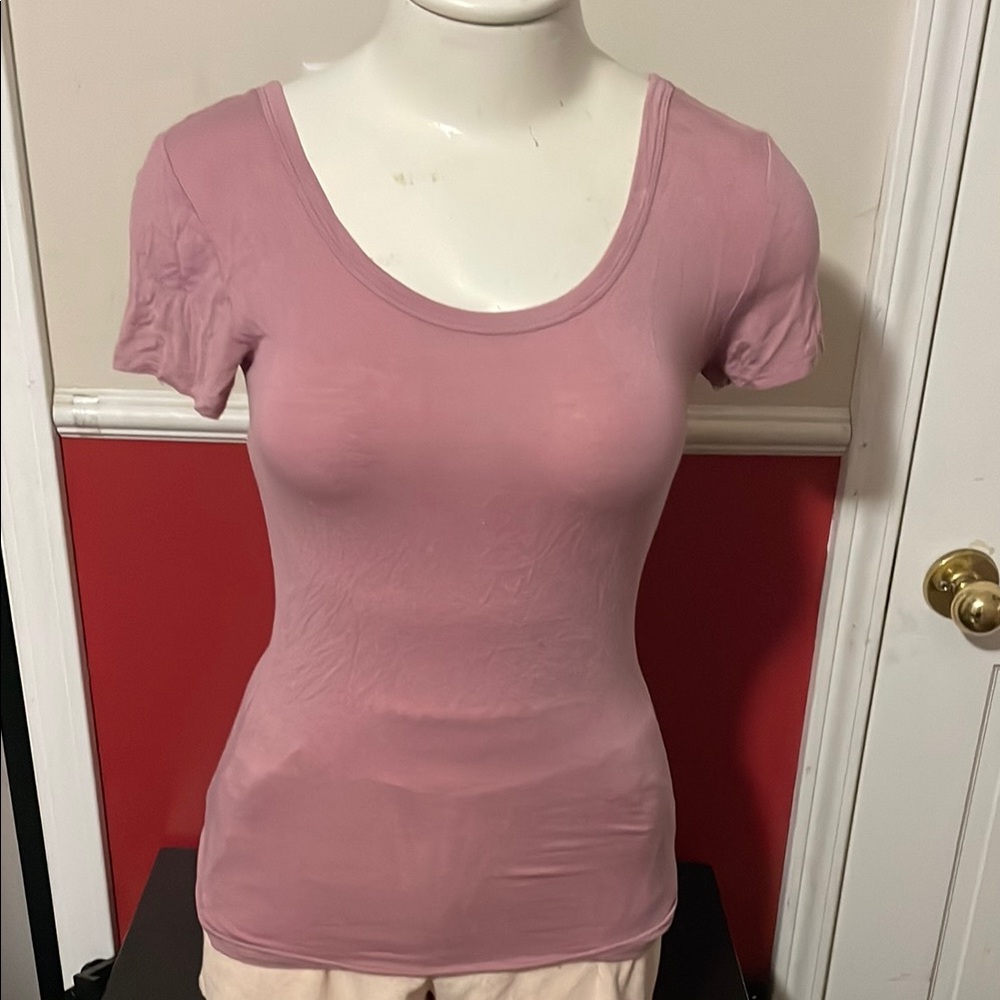 American Dream Pink Fitted Short Sleeve Tee